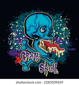 funny skull , grunge vintage design t shirts