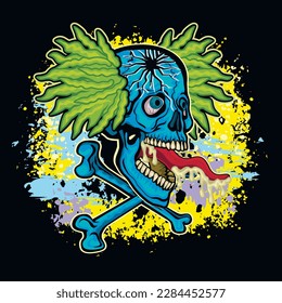 funny skull , grunge vintage design t shirts