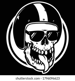 Funny Skull Helmet Vector Illustration