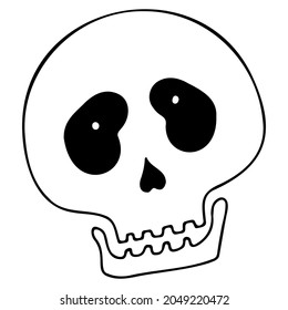 funny skull icon doodle skull, funny Halloween icon