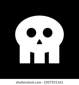 Funny skull icon, vector design