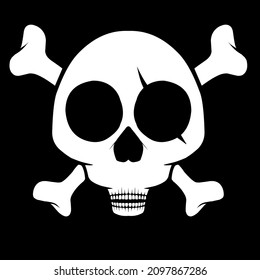 funny skull pirate logo design