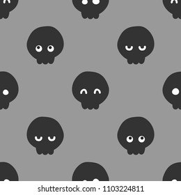 Funny skull. Seamless vector pattern