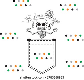 Funny skull suitable for young patients with chemical equations 