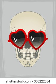 Funny skull with sunglasses