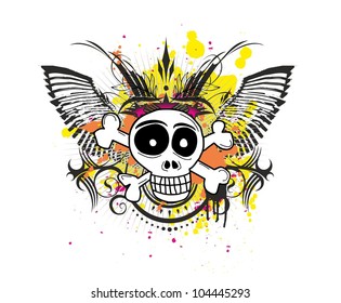 Funny skull vector illustration