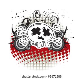 Funny skull vector illustration