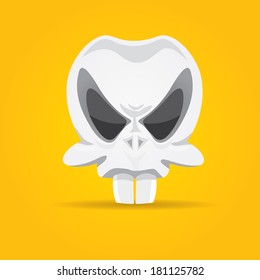 funny Skull vector illustration. pirate sign or label