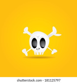 funny Skull vector illustration. pirate sign or label