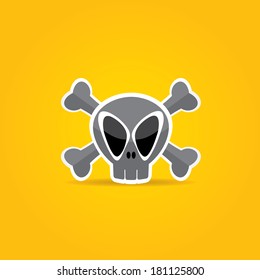 funny Skull vector illustration. pirate sign or label