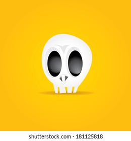 funny Skull vector illustration. pirate sign or label