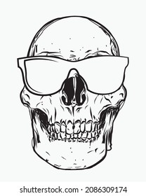Funny skull vector.Skull design element