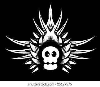 funny skull with wings
