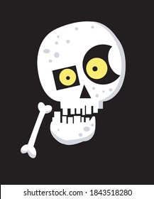 
Funny skulls with bones halloween