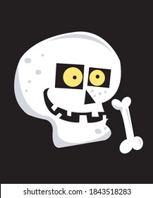 
Funny skulls with bones halloween