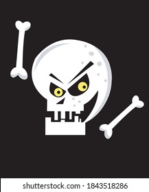 
Funny skulls with bones halloween