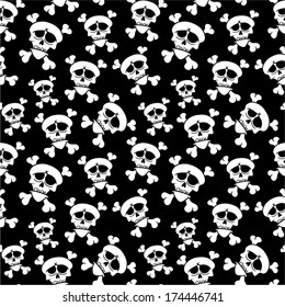Funny skulls. Seamless pattern. 