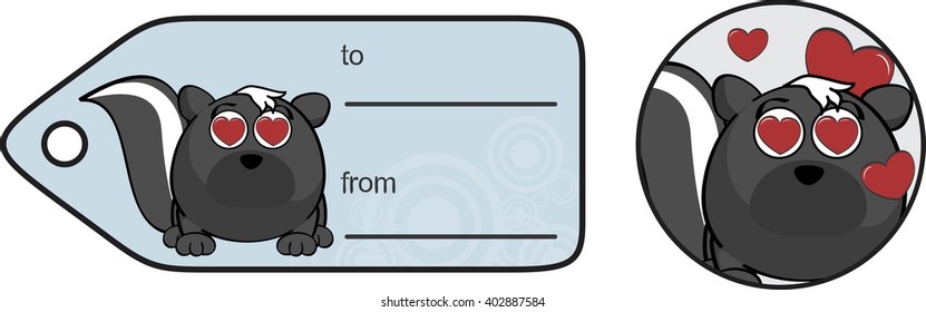 funny skunk ball expression cartoon gift card in format 