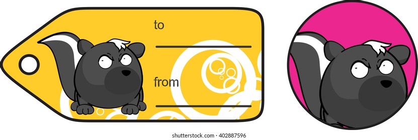 funny skunk ball expression cartoon gift card in format 