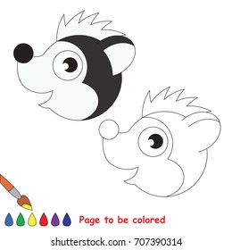 Funny Skunk to be colored, the coloring book for preschool kids with easy educational gaming level.