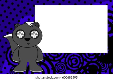funny skunk emotion cartoon background in vector format