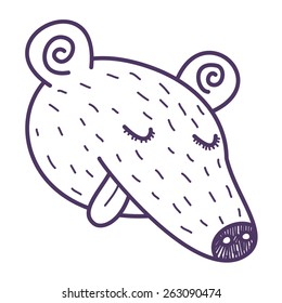 Funny sleeping bear vector drawings