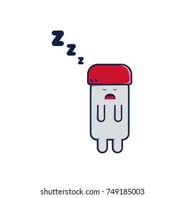 Funny Sleeping cartoon character wears cap backwards