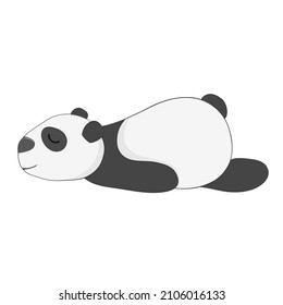 Funny sleeping panda cartoon style hand drawn