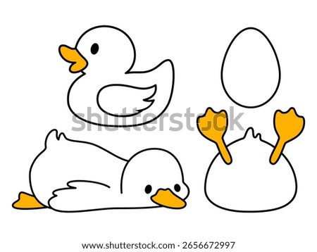 Funny sleepy duck isolated on white background. #60