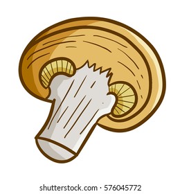 Funny sliced mushroom ready to cooked - vector.