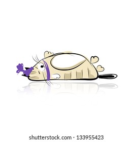 Funny slipping cat for your design