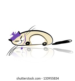 Funny slipping cat for your design