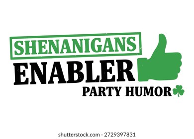 Lustiger Slogan für St. Patricks Tag Feiern mit Daumen nach oben Geste und Klee Symbol