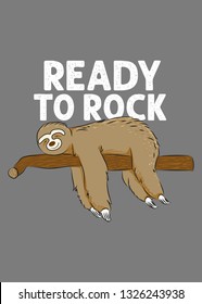 funny sloth ready to rock sleep tree leaf animals