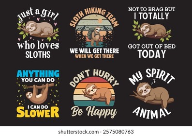 Funny Sloth T-Shirt design graphic Collection 