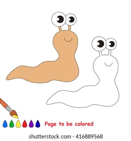 Funny slug to be colored. Coloring book for children. Visual game.