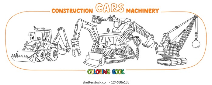 Funny small bulldozer multi tool coloring book set