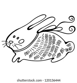 Funny small bunny illustration.
