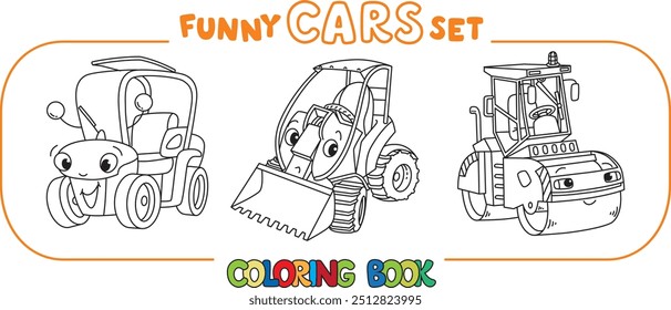 Coches Pequeños divertidos con ojos para colorear conjunto de libros