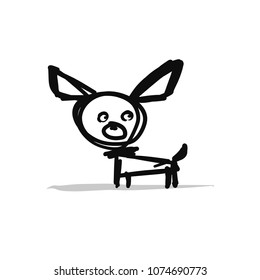 Funny small dog, sketch for your design