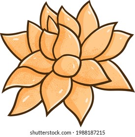 Gracioso naranja ligero suculento en forma de doodle
