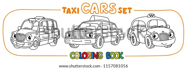 Funny small taxi cars\
set. Coloring book
