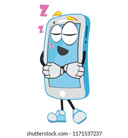 funny smart mobile phone character device sleeping sleep mode business education app website corporate