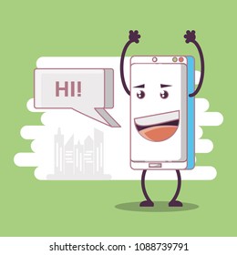 funny smartphone comic character
