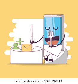 funny smartphone comic character
