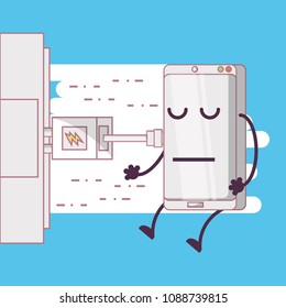 funny smartphone comic character