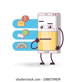 funny smartphone comic character