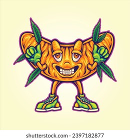 Funny smile citrus bliss weed strain vector illustrations for your work logo, merchandise t-shirt, stickers and label designs, poster, greeting cards advertising business company or brands