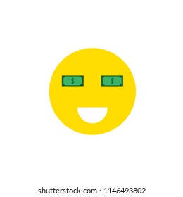 funny smile dollar. vector
