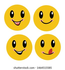 funny smile emoticons, cute smile icon vector illustration